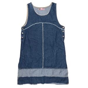 💖 Me & You Y2K Denim‎ Sleeveless Plus Size Midi Dress Frayed Edges Cottage Boho